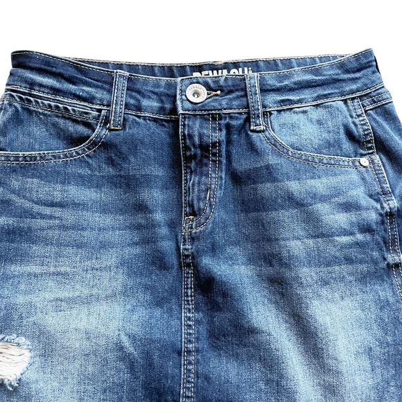 Rewash Vintage Reunion Distressed Denim Skirt Mini Jean Skirt Size 25/1 - Picture 7 of 7